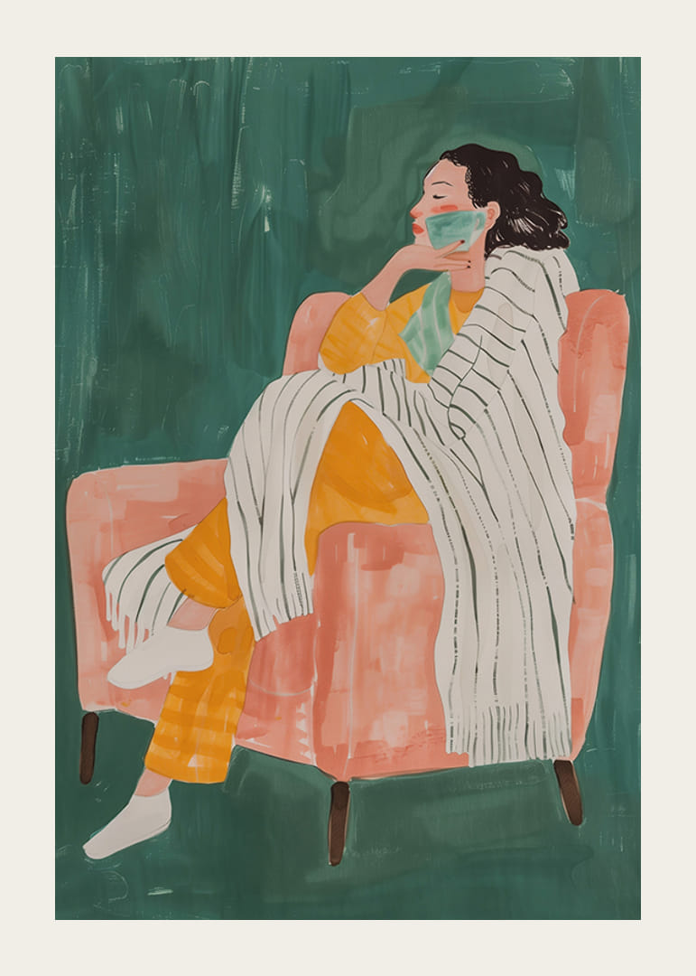 Un cartel que captura un momento de relajación.-12