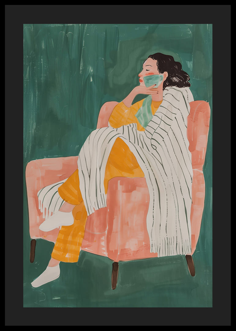 Un cartel que captura un momento de relajación.-12