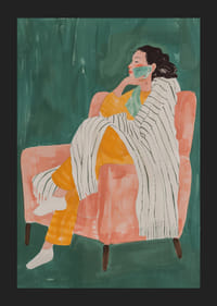 Un cartel que captura un momento de relajación.-5