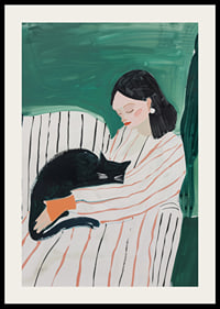 A poster that captures the warmth of the bond between human and cat-2