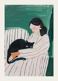 A poster that captures the warmth of the bond between human and cat-3