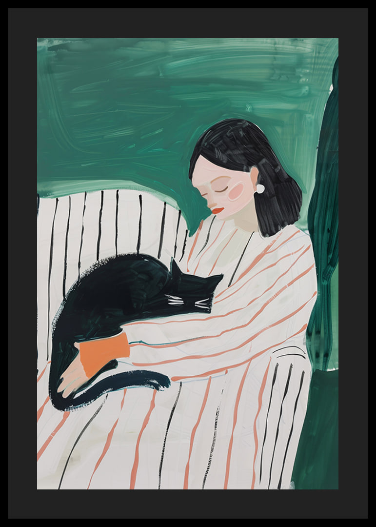 A poster that captures the warmth of the bond between human and cat-12