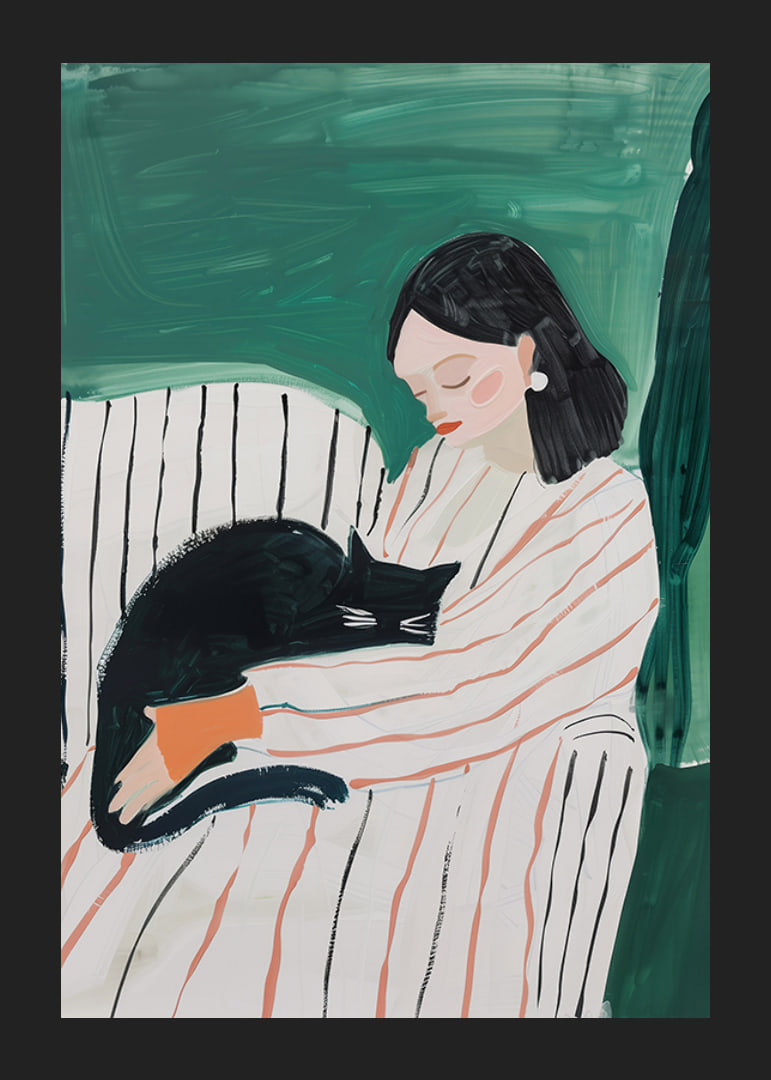 A poster that captures the warmth of the bond between human and cat-12