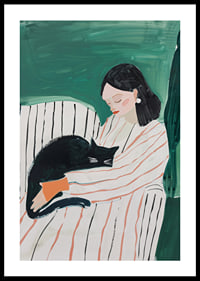 A poster that captures the warmth of the bond between human and cat-0