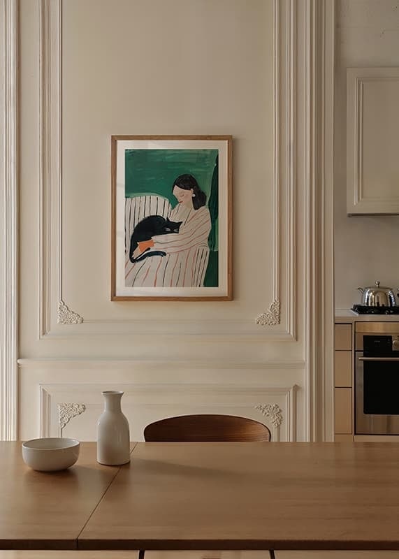 A poster that captures the warmth of the bond between human and cat-12