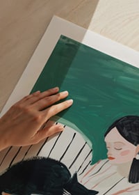 A poster that captures the warmth of the bond between human and cat-9