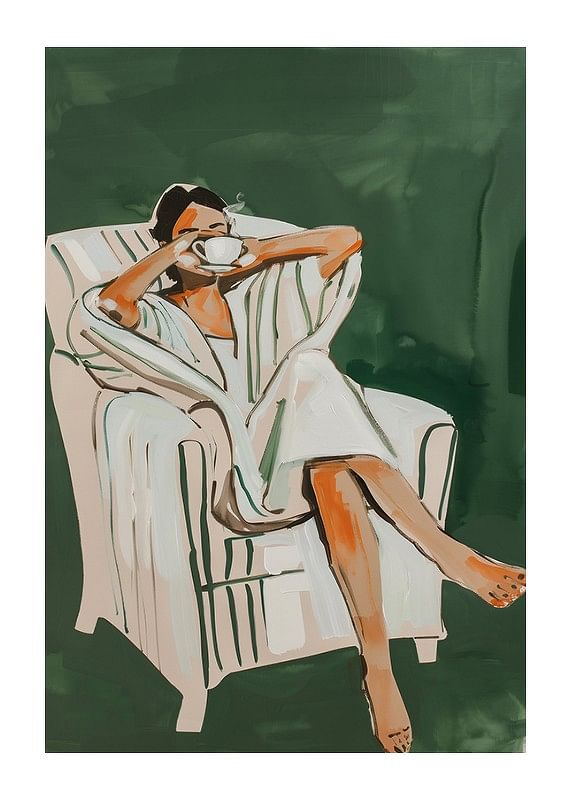A poster that captures a quiet morning moment with a steaming cup of coffee-12