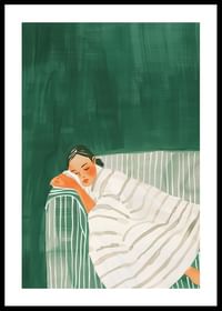 En poster som fångar en stilla stund av vila och trygghet-0