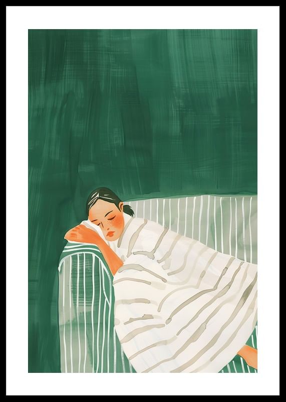 En poster som fångar en stilla stund av vila och trygghet-12