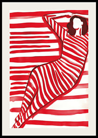 Bold and modern silhouette in red and white, full of movement and style-2