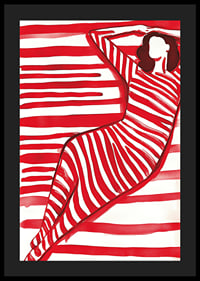 Bold and modern silhouette in red and white, full of movement and style-4