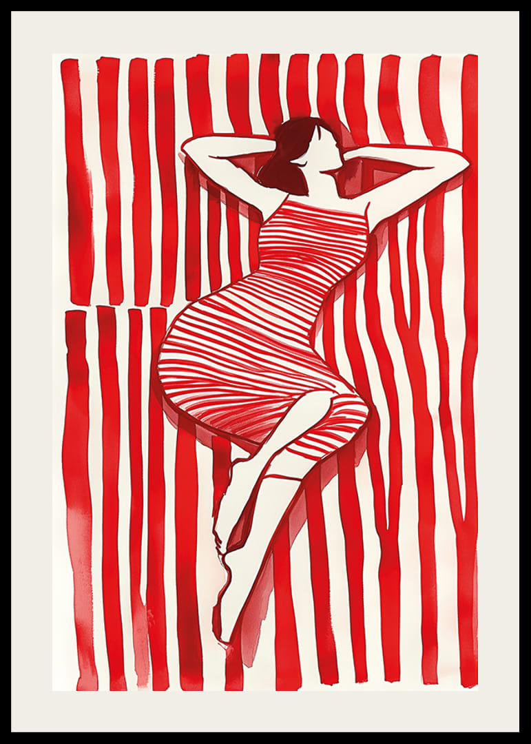 Žiarivé červené pruhy vytvárajú dynamický a štýlový výraz-12