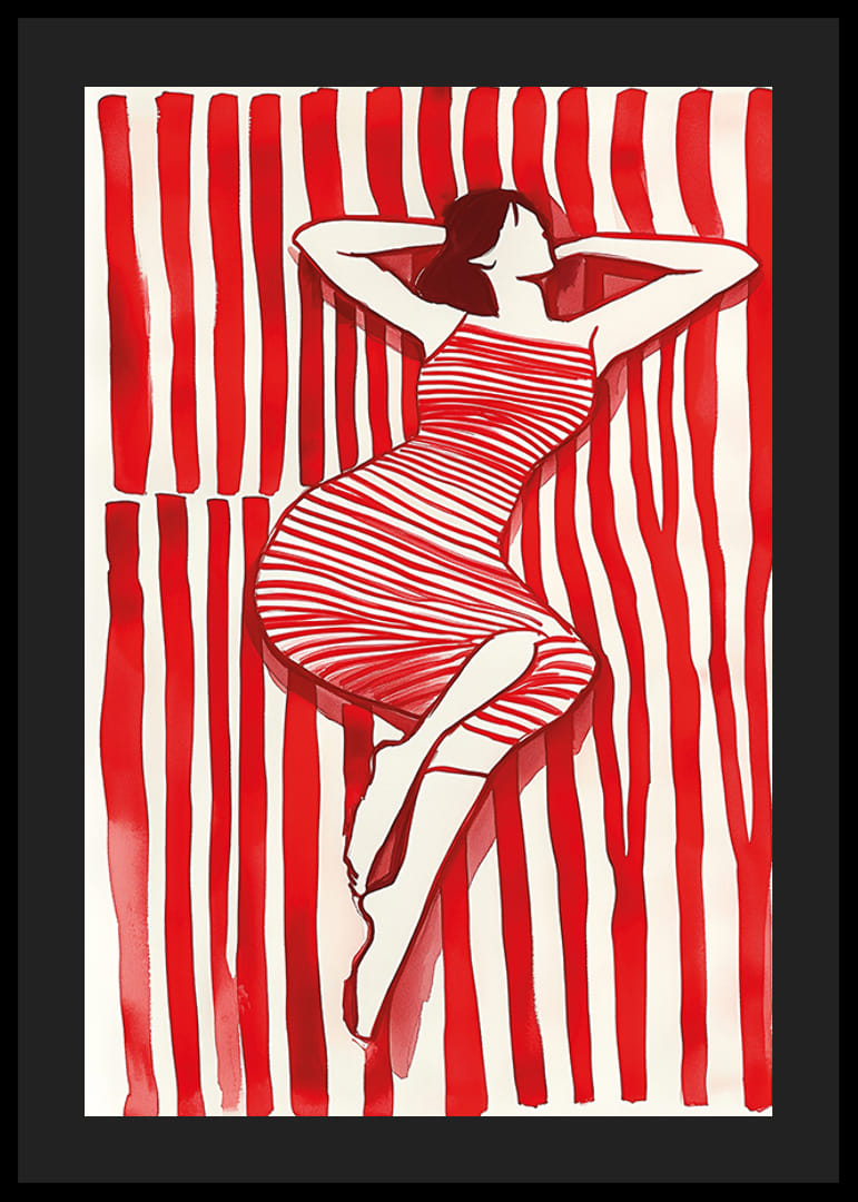 Žiarivé červené pruhy vytvárajú dynamický a štýlový výraz-12