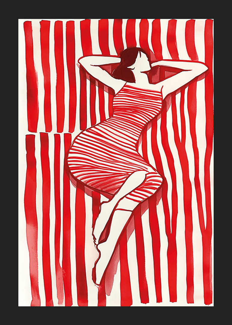 Žiarivé červené pruhy vytvárajú dynamický a štýlový výraz-12