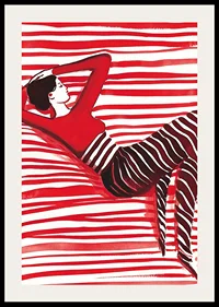 Relaxed elegance in red dreaming about the harmony of lines-2