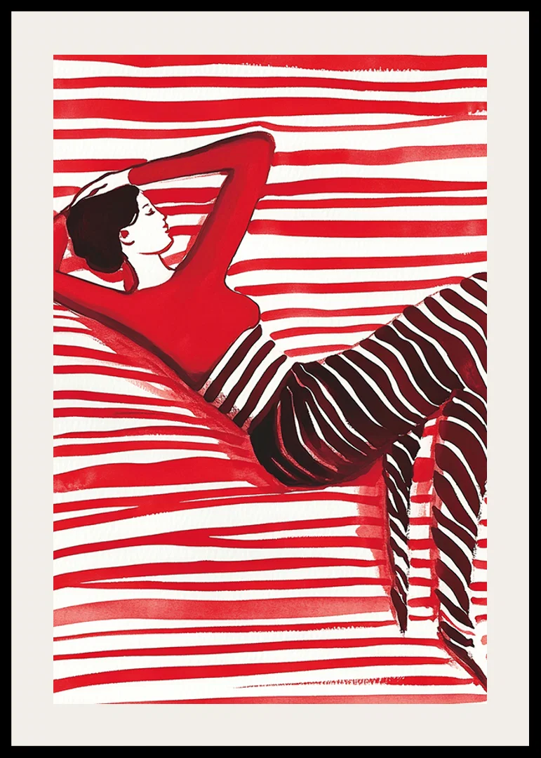 Relaxed elegance in red dreaming about the harmony of lines-12