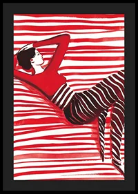Relaxed elegance in red dreaming about the harmony of lines-4