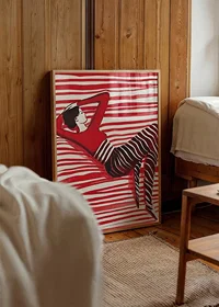 Relaxed elegance in red dreaming about the harmony of lines-8