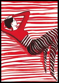 Relaxed elegance in red dreaming about the harmony of lines-6