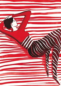 Relaxed elegance in red dreaming about the harmony of lines-7