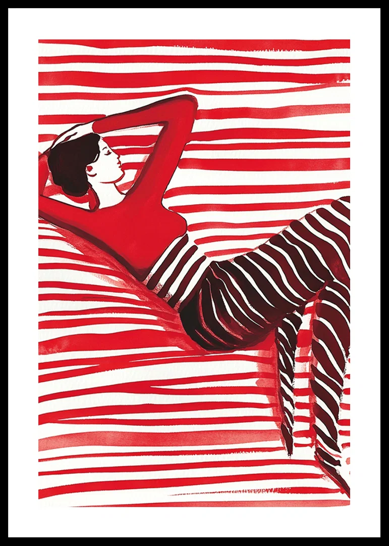 Relaxed elegance in red dreaming about the harmony of lines-12