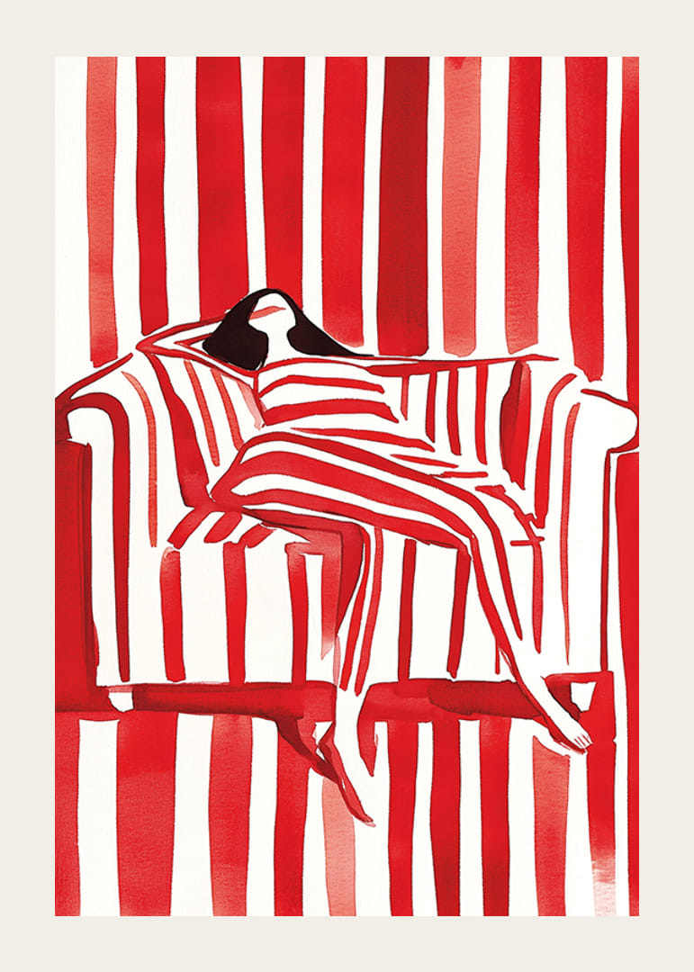 Een kleurrijke harmonie van rode strepen en casual elegantie-12