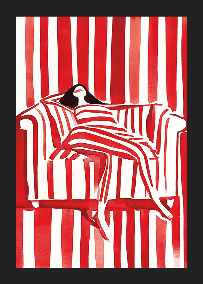 Een kleurrijke harmonie van rode strepen en casual elegantie-12