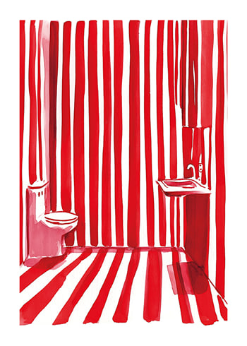 Plakatas Striped Bathroom Silence