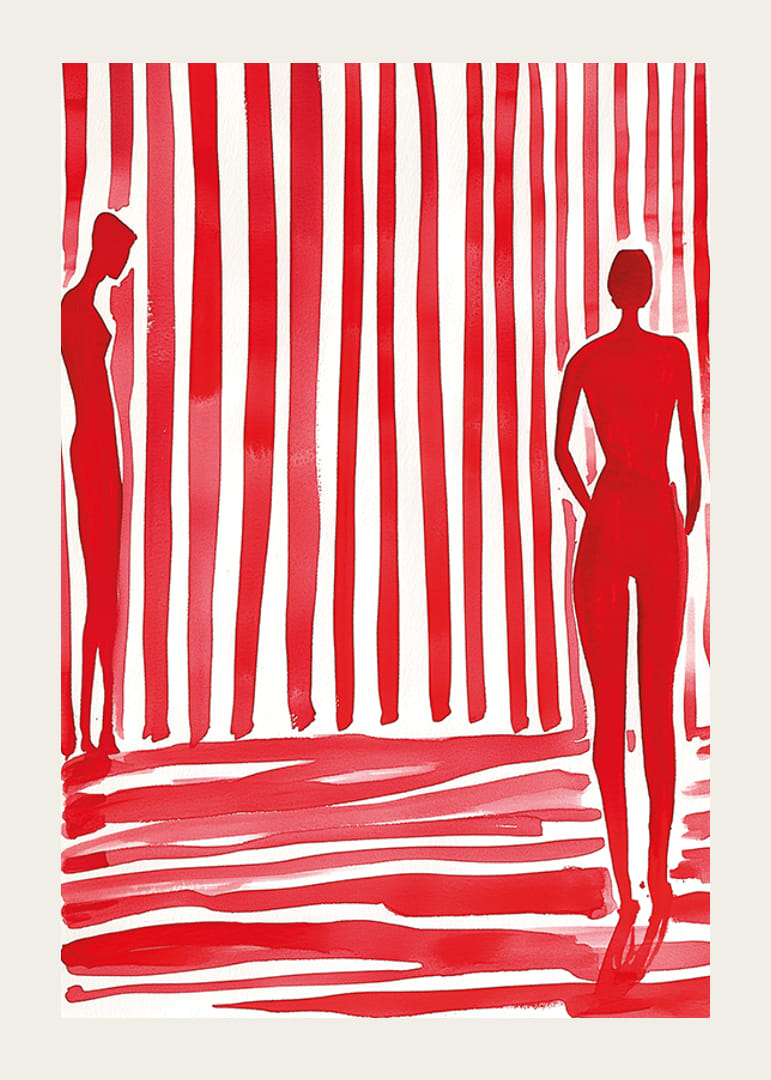 A vörös sziluettek és csíkok drámát és rejtélyt keltenek ezen a plakáton-12