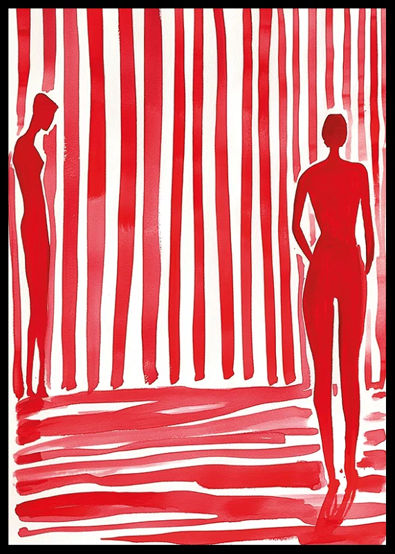 Röda silhuetter och ränder skapar dramatik och mystik på denna poster-12