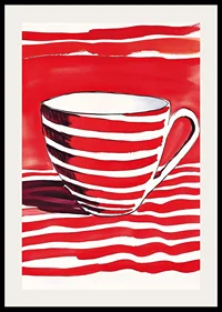 Red stripes create a vibrant contrast in this captivating motif of a cup-2