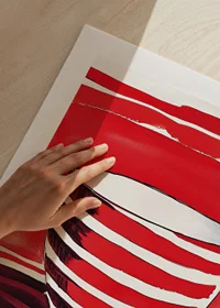 Red stripes create a vibrant contrast in this captivating motif of a cup-9
