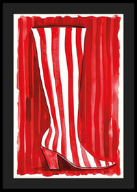 Motif de botte stylisé rouge et blanc dans un esprit artistique audacieux-4