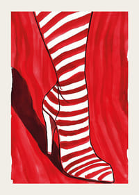 Les rayures rouges et blanches créent une expression visuelle audacieuse et dynamique-3
