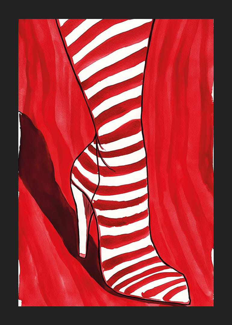 Les rayures rouges et blanches créent une expression visuelle audacieuse et dynamique-12