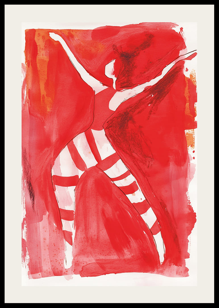 En dynamisk danser i rødt fanger lidenskapens bevegelse-12