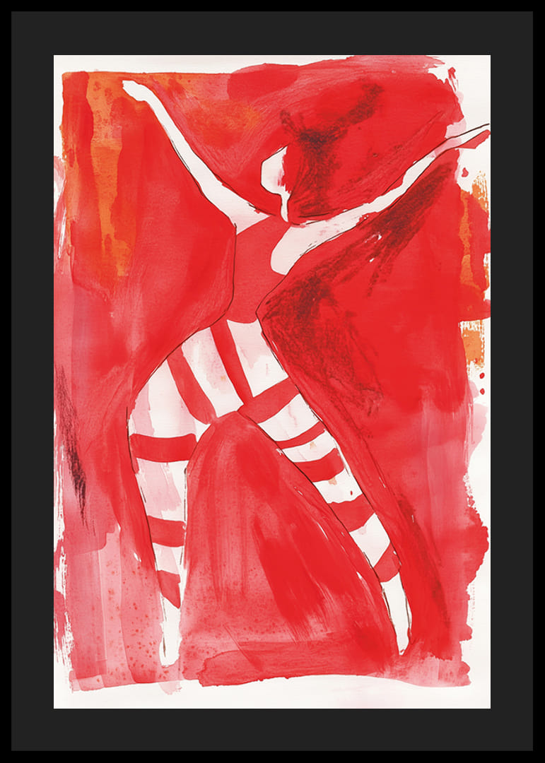 En dynamisk danser i rødt fanger lidenskapens bevegelse-12