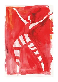 A dynamic dancer in red captures the movement of passion-1
