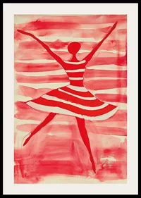 Vibrant energy of a dancer in dynamic red and white hues-2