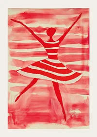 Vibrant energy of a dancer in dynamic red and white hues-3