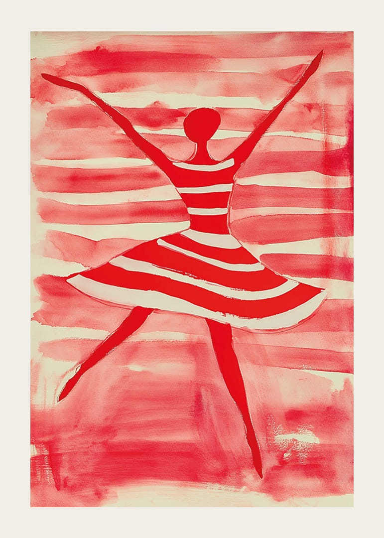 L'énergie vibrante d'une danseuse aux teintes dynamiques rouges et blanches-12