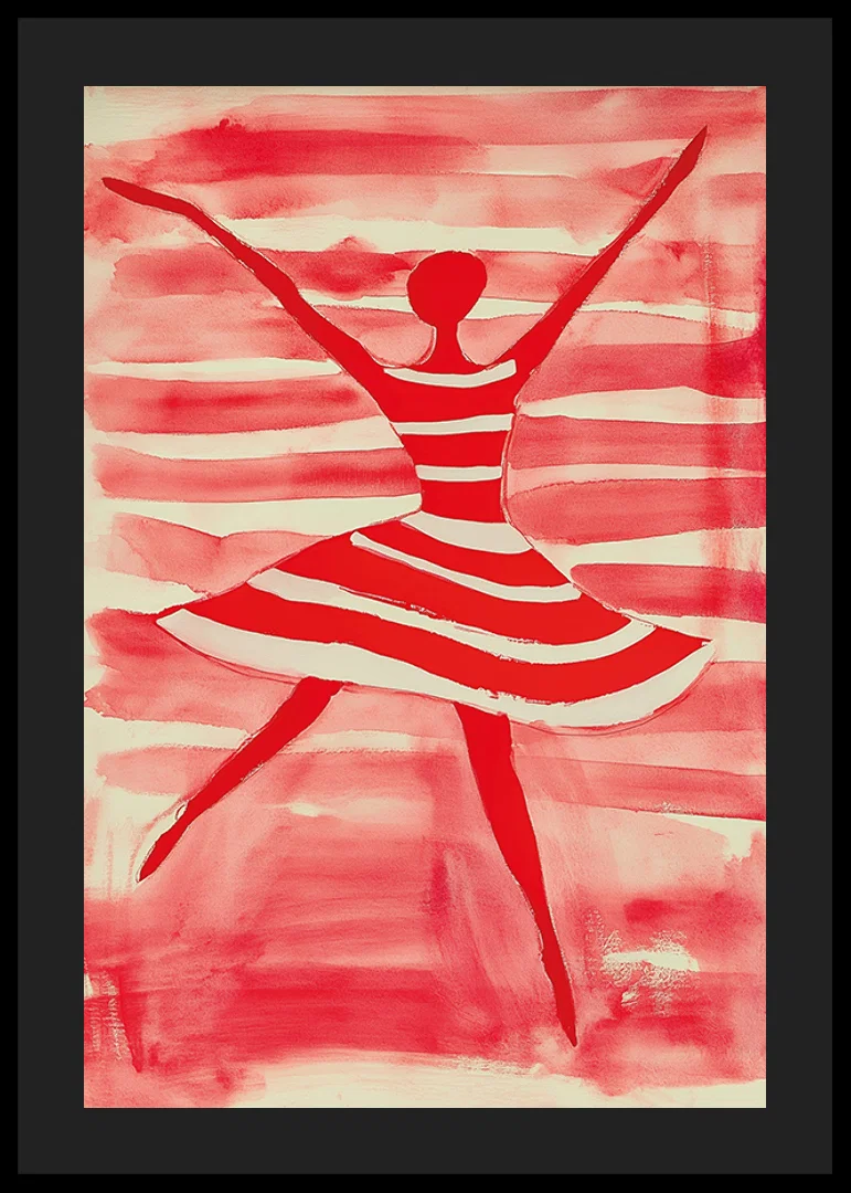 Vibrant energy of a dancer in dynamic red and white hues-12