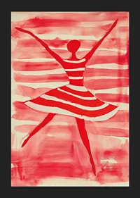 Vibrant energy of a dancer in dynamic red and white hues-5