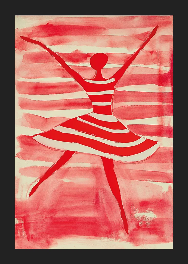 Vibrant energy of a dancer in dynamic red and white hues-12
