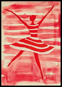 Vibrant energy of a dancer in dynamic red and white hues-6