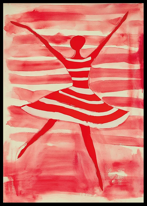 Vibrant energy of a dancer in dynamic red and white hues-12