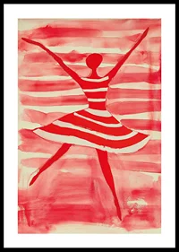 Vibrant energy of a dancer in dynamic red and white hues-0