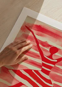 Vibrant energy of a dancer in dynamic red and white hues-9
