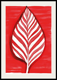 A bold leaf motif in red contrast creates vibrant energy-2