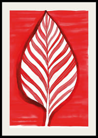 Un motivo a foglia audace in contrasto rosso crea energia vibrante-2